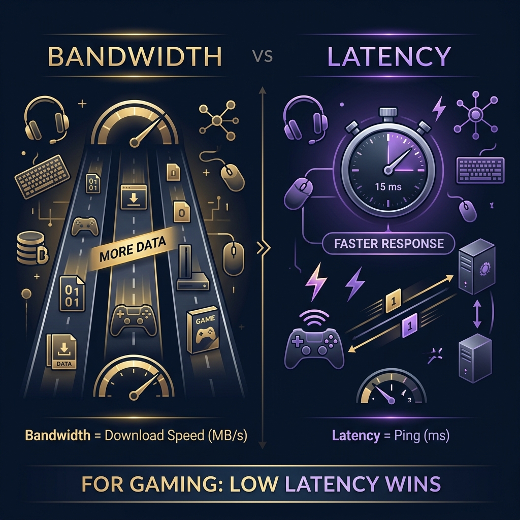 Factors like latency and bandwidth affect your data speed