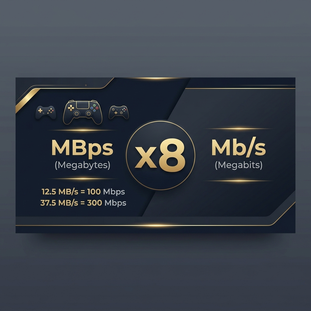 MBps to Mbps Gaming Speed Conversion Infographic