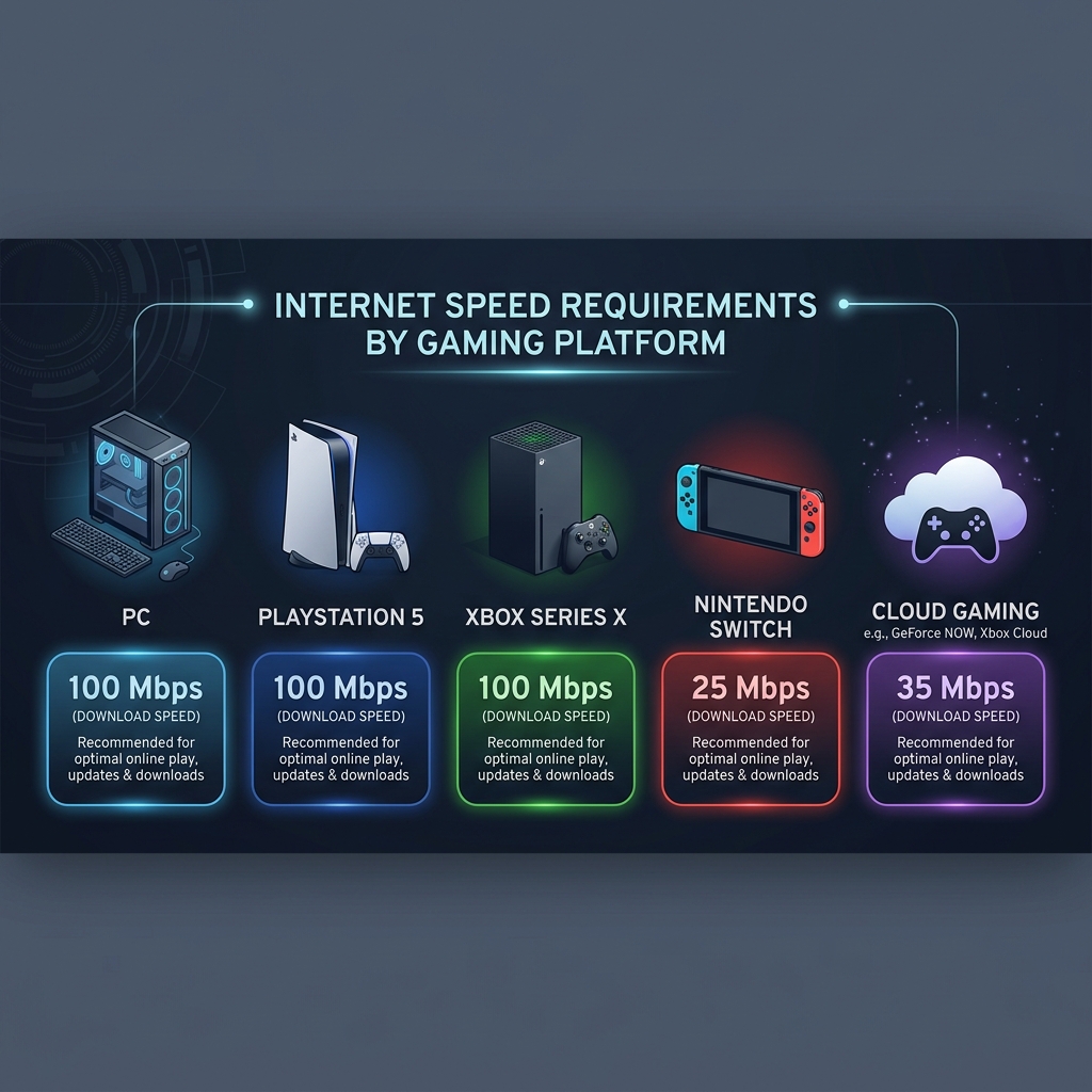 Internet Speed Requirements by Gaming Platform