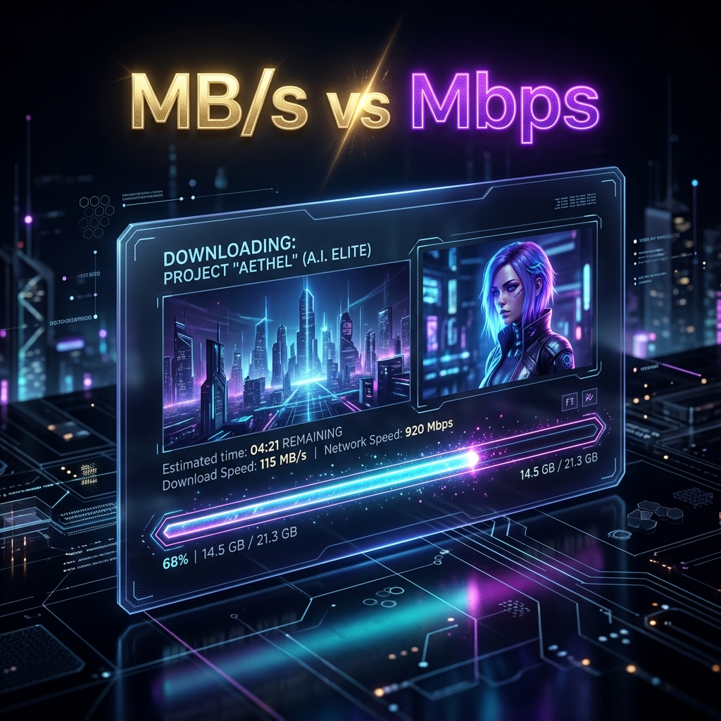 Download Speed Comparison - MB/s vs Mbps