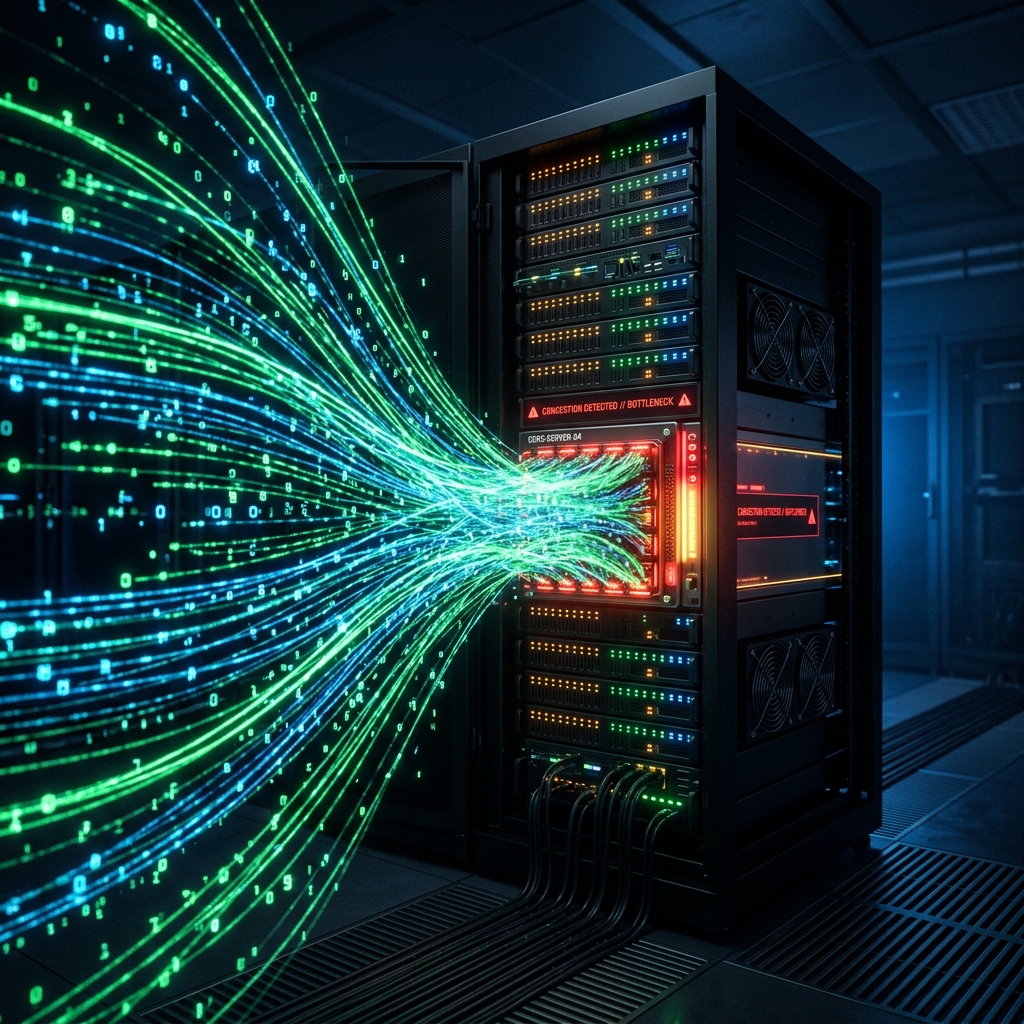 Server bottleneck slowing down data packets